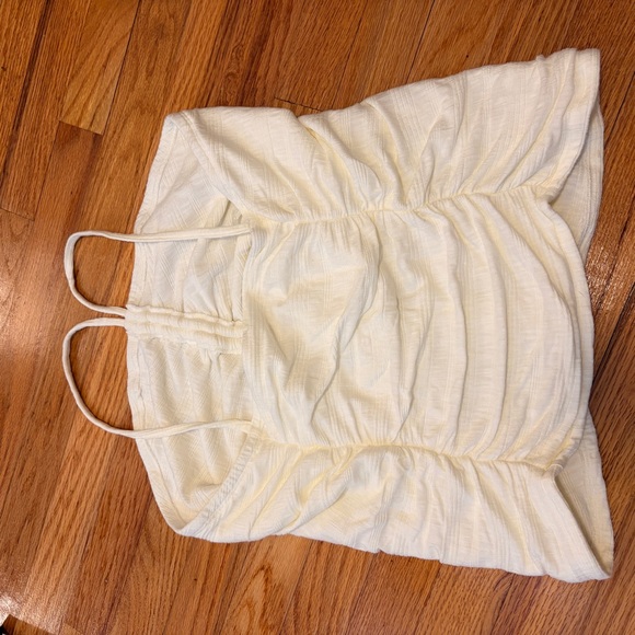 Anthropologie Pilcro Cream Ivory Ruched Strap Tube Top XL - Picture 9 of 12